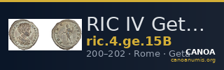 RIC IV Geta 15B — CANOA