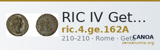 RIC IV Geta 162A — CANOA