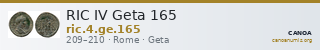 RIC IV Geta 165 — CANOA