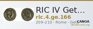 RIC IV Geta 166 — CANOA