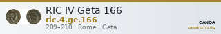 RIC IV Geta 166 — CANOA