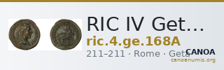 RIC IV Geta 168A — CANOA