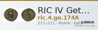RIC IV Geta 174A — CANOA