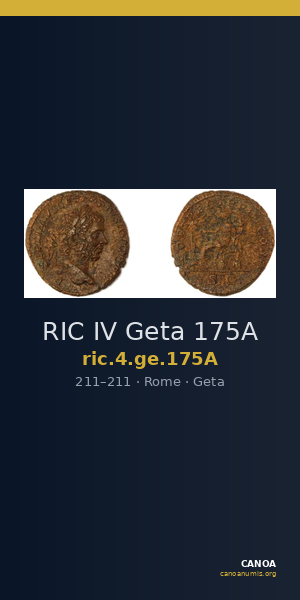 RIC IV Geta 175A — CANOA