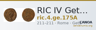 RIC IV Geta 175A — CANOA