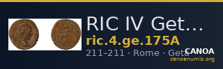RIC IV Geta 175A — CANOA