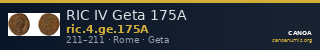 RIC IV Geta 175A — CANOA