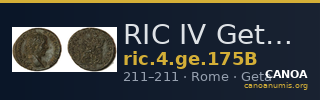 RIC IV Geta 175B — CANOA