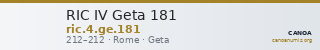 RIC IV Geta 181 — CANOA