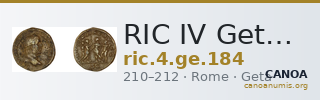 RIC IV Geta 184 — CANOA