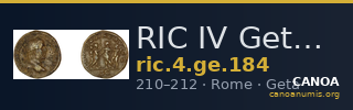 RIC IV Geta 184 — CANOA