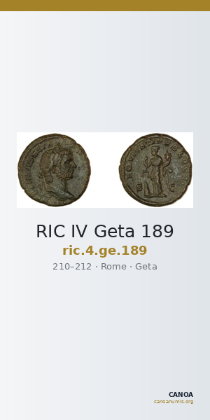 RIC IV Geta 189 — CANOA