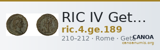 RIC IV Geta 189 — CANOA