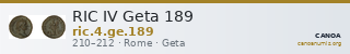 RIC IV Geta 189 — CANOA
