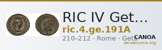 RIC IV Geta 191A — CANOA