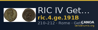 RIC IV Geta 191B — CANOA