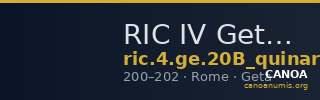 RIC IV Geta 20B (quinarius) — CANOA