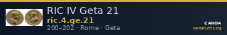 RIC IV Geta 21 — CANOA