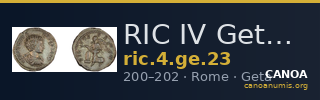 RIC IV Geta 23 — CANOA