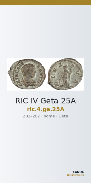 RIC IV Geta 25A — CANOA