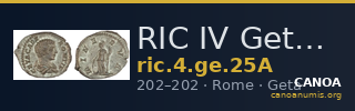 RIC IV Geta 25A — CANOA