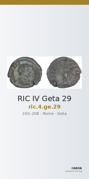 RIC IV Geta 29 — CANOA