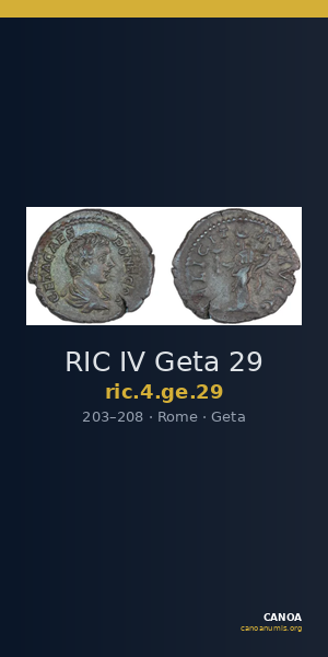 RIC IV Geta 29 — CANOA