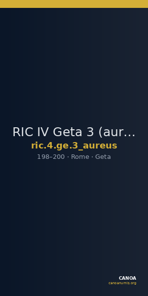 RIC IV Geta 3 (aureus) — CANOA