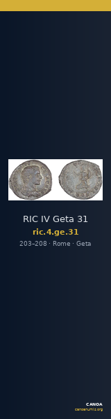 RIC IV Geta 31 — CANOA
