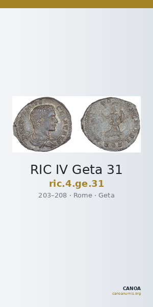 RIC IV Geta 31 — CANOA