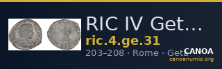 RIC IV Geta 31 — CANOA