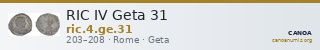 RIC IV Geta 31 — CANOA
