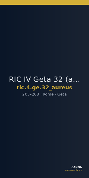 RIC IV Geta 32 (aureus) — CANOA