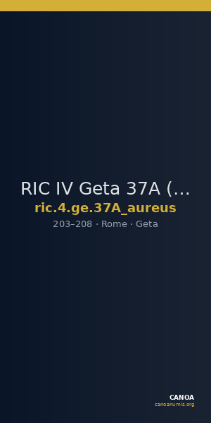 RIC IV Geta 37A (aureus) — CANOA
