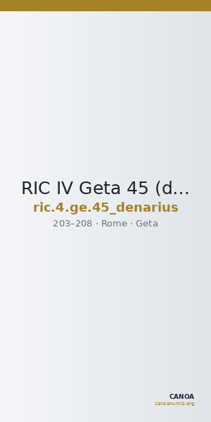 RIC IV Geta 45 (denarius) — CANOA