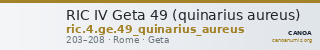 RIC IV Geta 49 (quinarius aureus) — CANOA