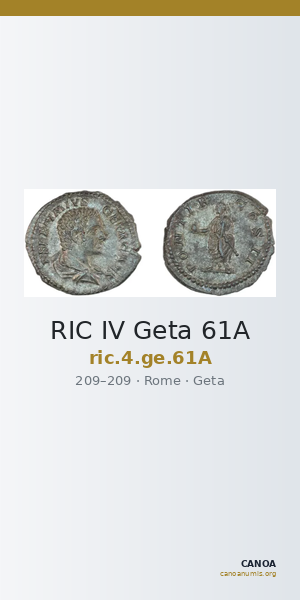 RIC IV Geta 61A — CANOA