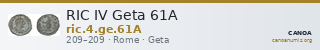 RIC IV Geta 61A — CANOA