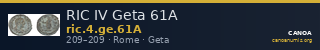 RIC IV Geta 61A — CANOA