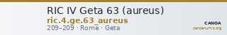 RIC IV Geta 63 (aureus) — CANOA