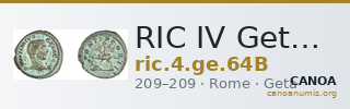 RIC IV Geta 64B — CANOA