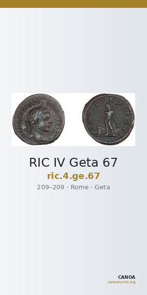 RIC IV Geta 67 — CANOA