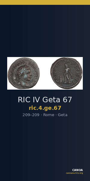 RIC IV Geta 67 — CANOA