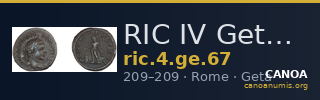 RIC IV Geta 67 — CANOA