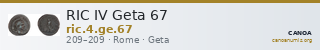 RIC IV Geta 67 — CANOA