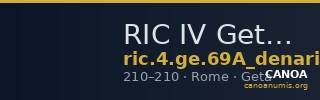 RIC IV Geta 69A (denarius) — CANOA