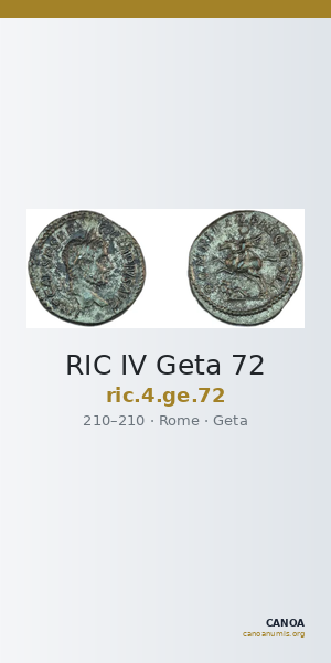 RIC IV Geta 72 — CANOA