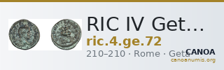 RIC IV Geta 72 — CANOA