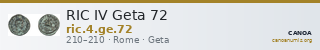 RIC IV Geta 72 — CANOA