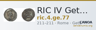 RIC IV Geta 77 — CANOA